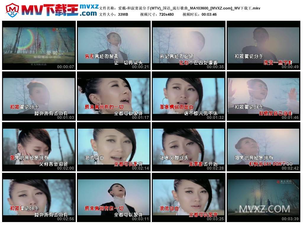 爱戴-和寂寞说分手(MTV)_国语_流行歌曲_MA103600